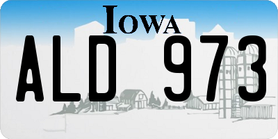IA license plate ALD973
