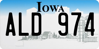 IA license plate ALD974