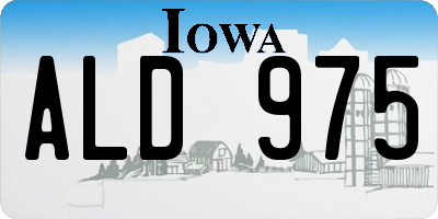IA license plate ALD975