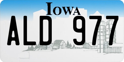 IA license plate ALD977