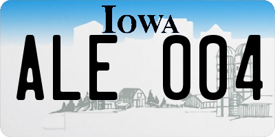 IA license plate ALE004