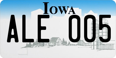 IA license plate ALE005