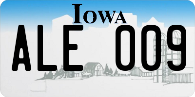 IA license plate ALE009
