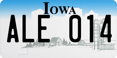 IA license plate ALE014