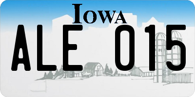IA license plate ALE015