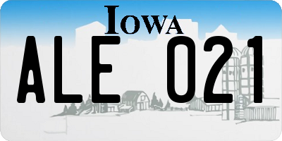 IA license plate ALE021