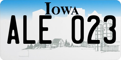 IA license plate ALE023