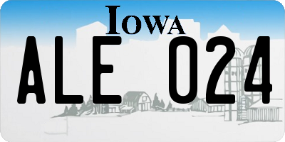IA license plate ALE024