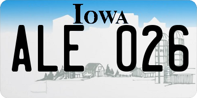 IA license plate ALE026