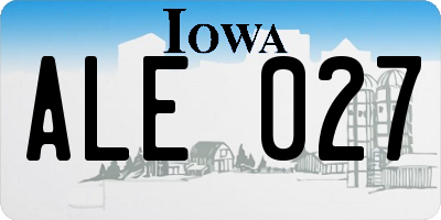 IA license plate ALE027