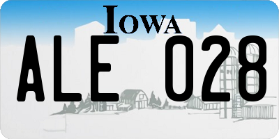IA license plate ALE028
