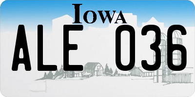 IA license plate ALE036