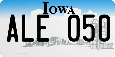 IA license plate ALE050