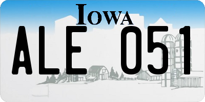 IA license plate ALE051