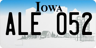 IA license plate ALE052