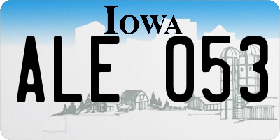 IA license plate ALE053