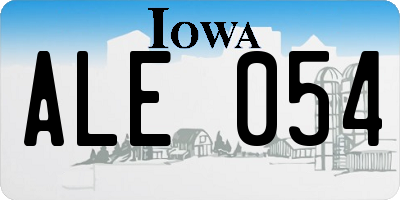 IA license plate ALE054