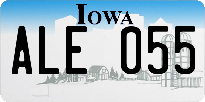 IA license plate ALE055