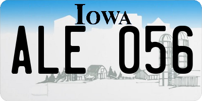 IA license plate ALE056