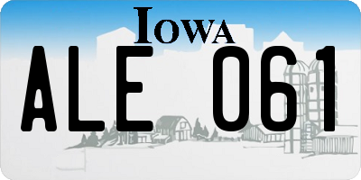 IA license plate ALE061