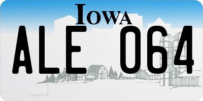 IA license plate ALE064