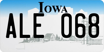 IA license plate ALE068