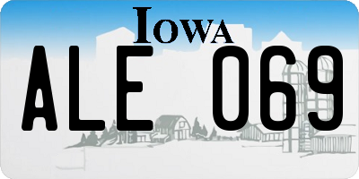 IA license plate ALE069