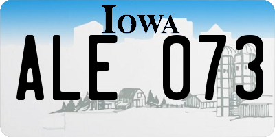 IA license plate ALE073