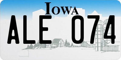 IA license plate ALE074