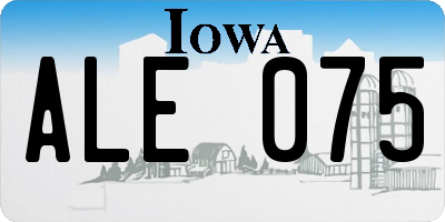 IA license plate ALE075