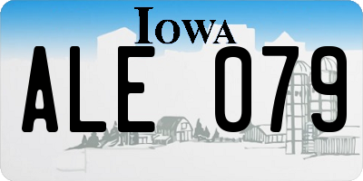 IA license plate ALE079