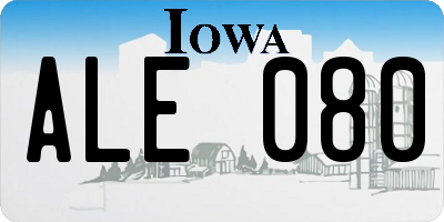 IA license plate ALE080