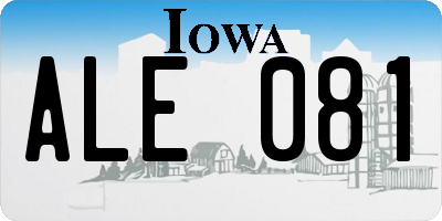 IA license plate ALE081