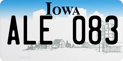 IA license plate ALE083