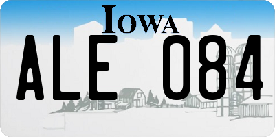 IA license plate ALE084