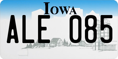 IA license plate ALE085