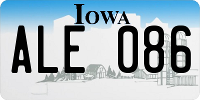 IA license plate ALE086