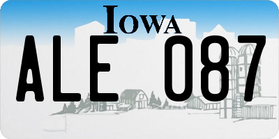 IA license plate ALE087