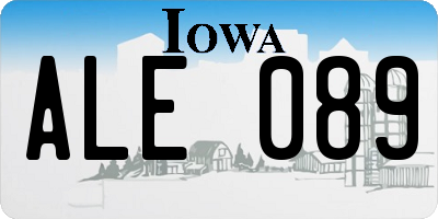 IA license plate ALE089