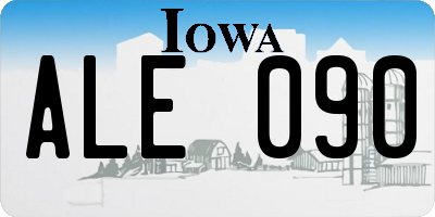 IA license plate ALE090