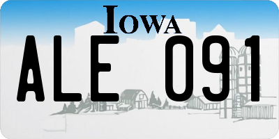 IA license plate ALE091