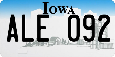 IA license plate ALE092