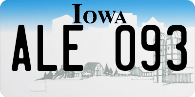 IA license plate ALE093