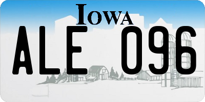 IA license plate ALE096