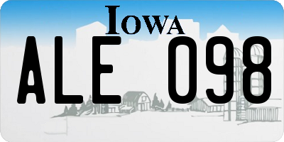 IA license plate ALE098