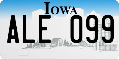 IA license plate ALE099