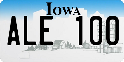 IA license plate ALE100