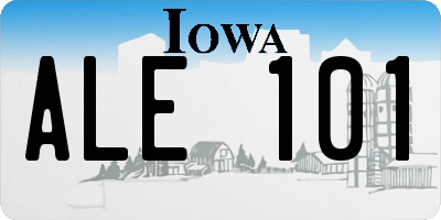 IA license plate ALE101