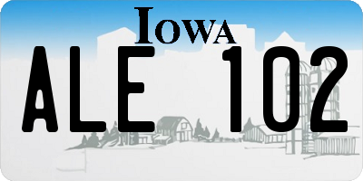 IA license plate ALE102