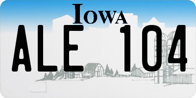 IA license plate ALE104